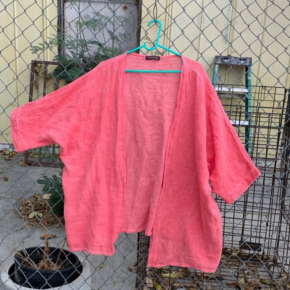 Raw Moda Apparel Linen Cotton Open Front Cardigan - Picture 1 of 12